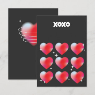 Xoxo romantische rode harten valentijnsdag  RSVP kaartje