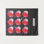 Xoxo romantische rode harten Valentijnsdag Wandkleed (Voorkant (horizontaal))
