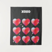 Xoxo romantische rode harten Valentijnsdag Wandkleed (Voorkant)