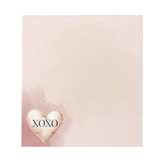 XOXO Rood Crème Hart Notitieblok (Voorkant)