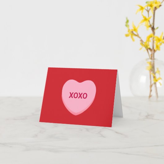 XOXO rood roze conversatie hart Valentijnsdag Kaart (Gele Bloem)