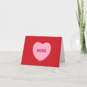 XOXO rood roze conversatie hart Valentijnsdag Kaart (Voorkant)