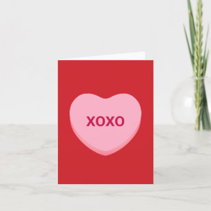 XOXO rood roze conversatie hart Valentijnsdag Notitiekaartje
