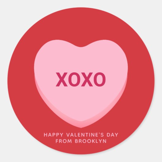 XOXO rood roze conversatie hart Valentijnsdag Ronde Sticker (Voorkant)