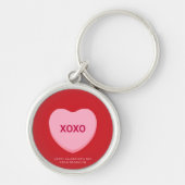 XOXO rood roze conversatie hart Valentijnsdag Sleutelhanger (Voorkant)