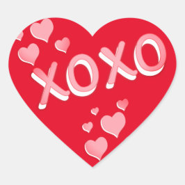 XOXO Rood Roze Harten Valentijnsdag Hart Sticker