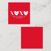 XOXO rood wit roze harten typografie modern schatt Informatiekaartje (Voorkant / Achterkant)