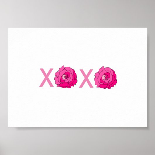 XOXO-Roos afdrukframeable Poster (Voorkant)