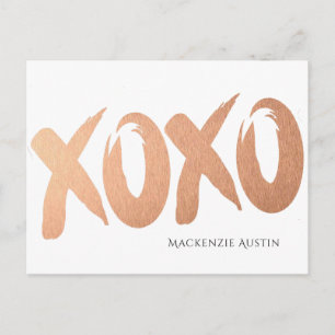 XOXO Roos Gold   Grafische glam Moderne penseellie Briefkaart