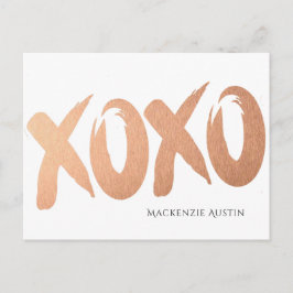 XOXO Roos Gold | Grafische glam Moderne penseellie Briefkaart