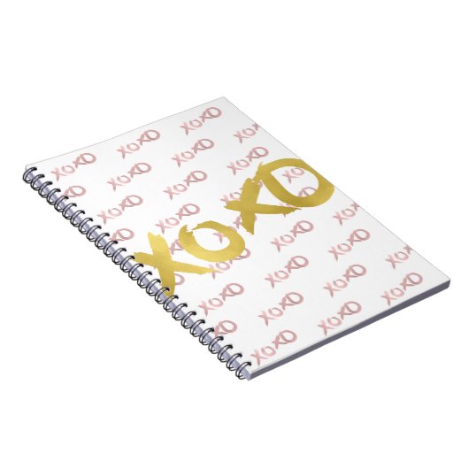 XOXO Roos Gold Modern Faux Folie Glam op maat Notitieboek (Rechterzijde)