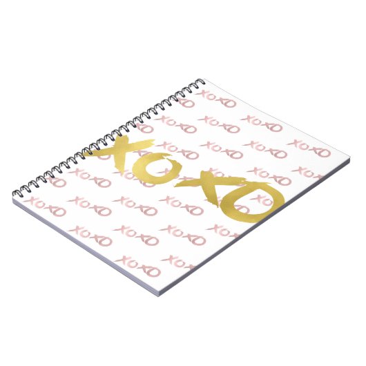 XOXO Roos Gold Modern Faux Folie Glam op maat Notitieboek (Linkerzijde)
