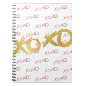 XOXO Roos Gold Modern Faux Folie Glam op maat Notitieboek (Voorkant)