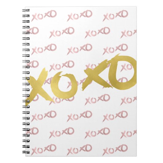 XOXO Roos Gold Modern Faux Folie Glam op maat Notitieboek (Voorkant)