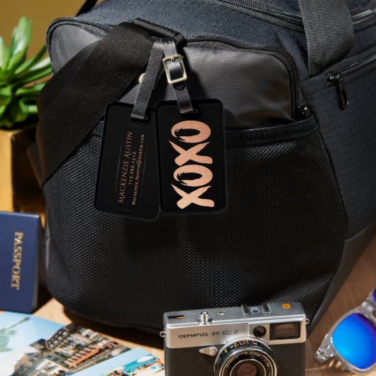 XOXO Roos Gold | Moderne koppenseel Bagagelabel (Voorkant /achterkant)