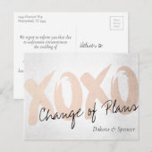 XOXO Roos Gold | Penseeluitgestelde bruiloft Briefkaart (Voorkant / Achterkant)