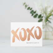 XOXO Roos Gold | Penseeluitgestelde partij Briefkaart (Staand voorkant)