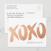 XOXO Roos Gold | Penseeluitgestelde partij Briefkaart (Voorkant / Achterkant)