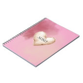 XOXO Roze Crème Hart Notitieboek (Linkerzijde)