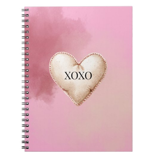 XOXO Roze Crème Hart Notitieboek (Voorkant)