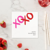 XOXO Roze en Rode Knuffels en Kusjes Galentijnse P Servet (Insitu)