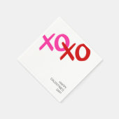 XOXO Roze en Rode Knuffels en Kusjes Galentijnse P Servet (Hoek)