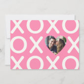 XOXO Roze Foto Hart Liefde Feestdagenkaart (Voorkant)