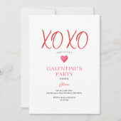  XOXO Roze Galentine's Day-feest Valentijn Kaart (Voorkant)