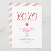  XOXO Roze Galentine's Day Feestje Valentijn Kaart (Voorkant / Achterkant)
