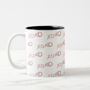 XOXO Roze Goud Moderne Nep Folie Glans Glamoureus Tweekleurige Koffiemok