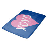 XOXO roze hart knuffels kussen blauw Badmat (Gekanteld)