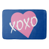 XOXO roze hart knuffels kussen blauw Badmat (Voorkant)