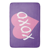 XOXO roze hart knuffels kussen Paarse Badmat (Voorkant Verticaal)