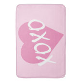 XOXO roze hart knuffels kussen roze Badmat (Voorkant Verticaal)