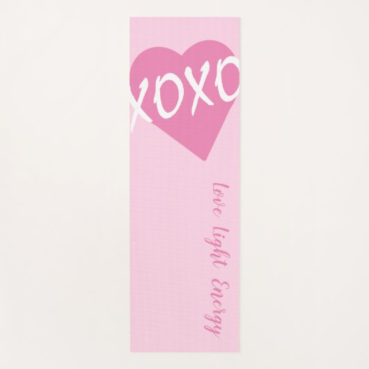 XOXO roze hart wit XOXO knuffels kussen roze Yogamat (Voorkant)