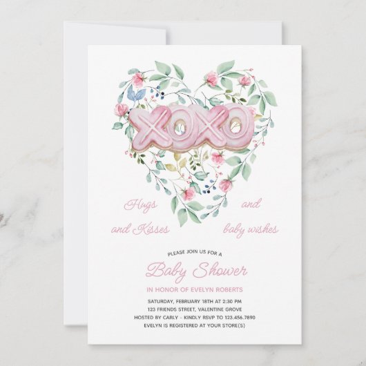 XOXO roze koekjes fijn Baby shower Kaart (Voorkant)