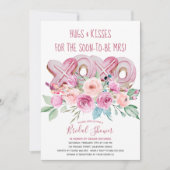 XOXO Roze koekjes  Floral Vrijgezellenfeest Kaart (Voorkant)