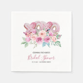 XOXO Roze koekjes  Floral Vrijgezellenfeest Servet (Voorkant)