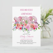 XOXO Roze koekjes Vibrant Floral Baby shower Kaart (Staand voorkant)