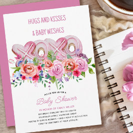 XOXO Roze koekjes Vibrant Floral Baby shower Kaart