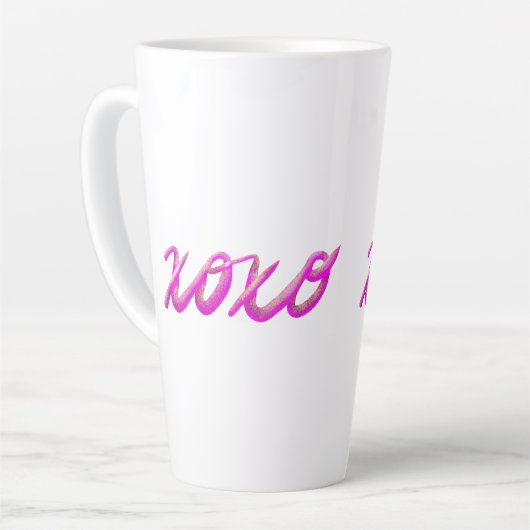xoxo roze latte mok (Linkerhoek)