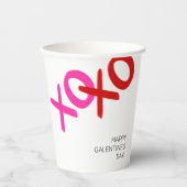 XOXO Roze Rode Knuffels Kust Gelukkige Galentijnsd Papieren Bekers (Voorkant)