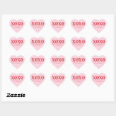XOXO roze rode typografie schattige Valentijnsdag Hart Sticker (Vel)