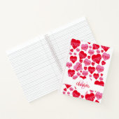 XOXO roze rood hart patroon monogram liefde Notitieboek (Binnen)