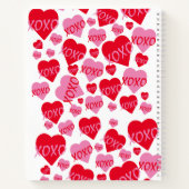 XOXO roze rood hart patroon monogram liefde Notitieboek (Achterkant)