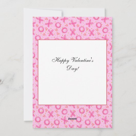 XOXO Roze Rood Kute Heart Valentijn Greeting Holid Feestdagenkaart (Achterkant)