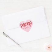XOXO roze rood schattig modern custom Valentijnsda Hart Sticker (Envelop)