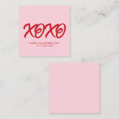 XOXO roze rood schattig modern custom Valentijnsda Informatiekaartje (Voorkant / Achterkant)