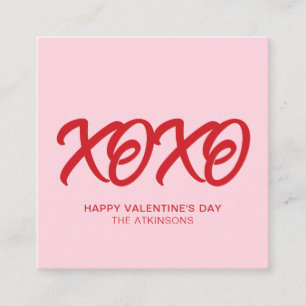 XOXO roze rood schattig modern custom Valentijnsda Informatiekaartje