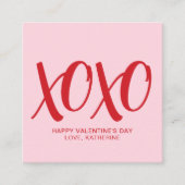 XOXO roze rood schattig modern custom Valentijnsda Informatiekaartje (Voorkant)